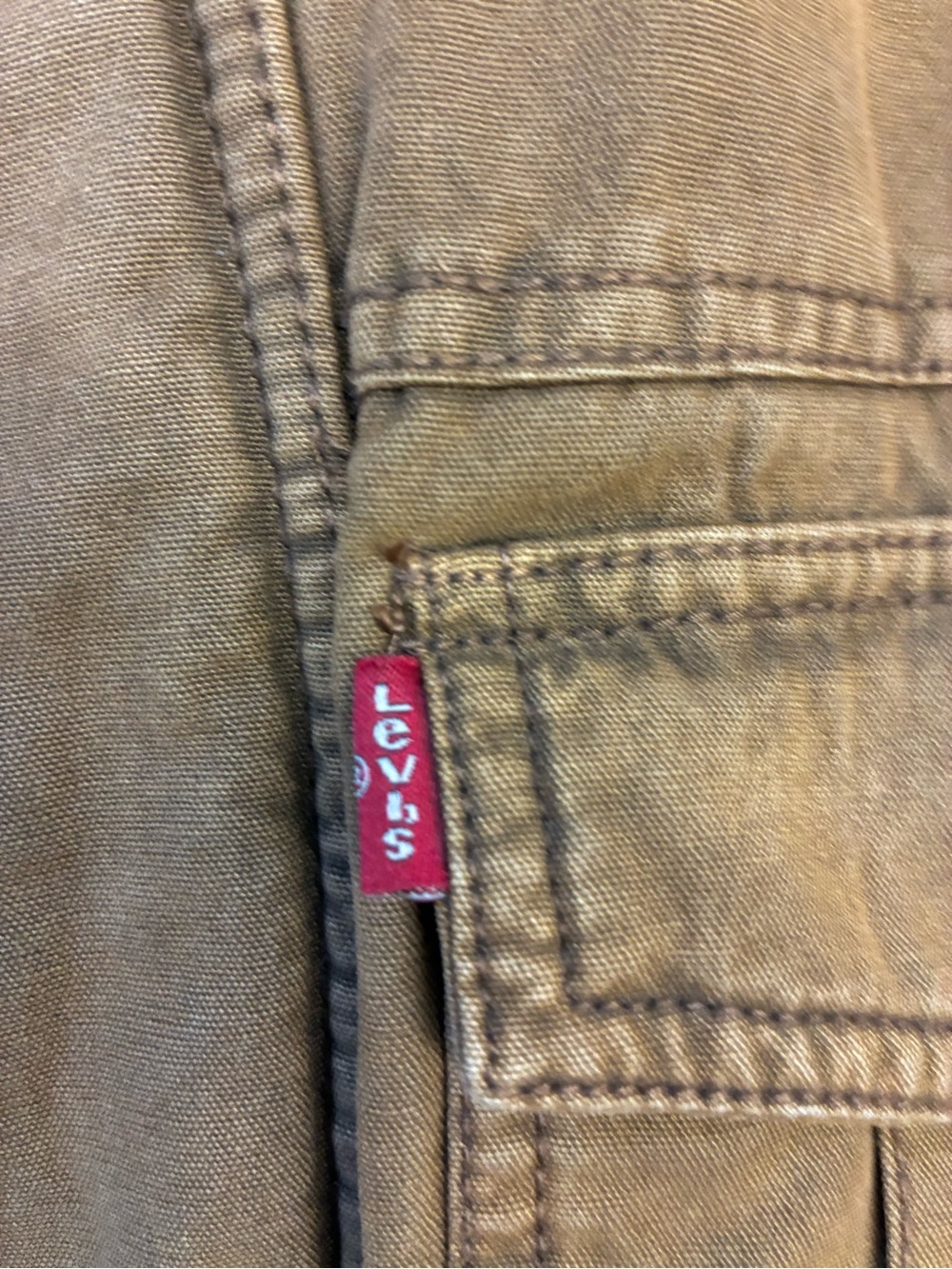 Levi's Tan Canvas Hooded Field Jacket with Gray Hoodie Layer - Picture 6 of 8